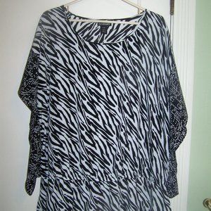Lane Bryant Top Zebra Animal Flutter Sleeves